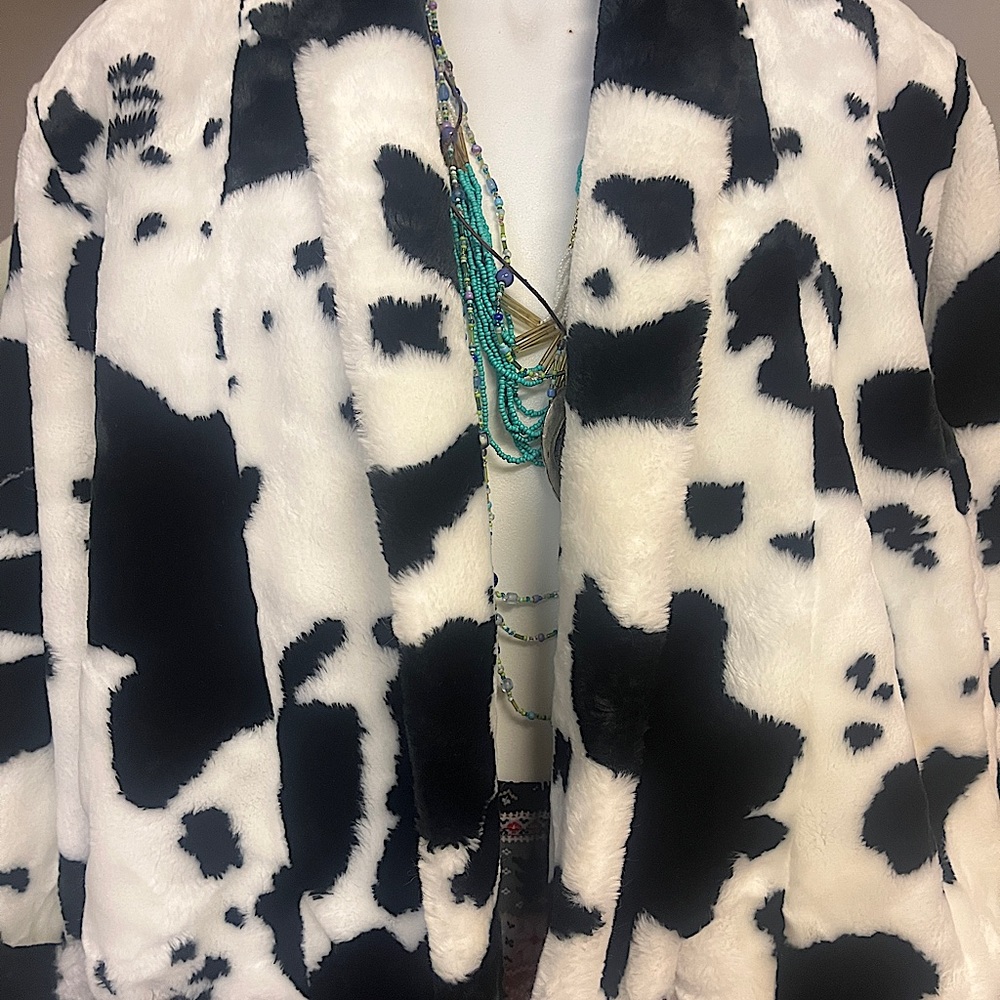 CowPrint Crop Jacket